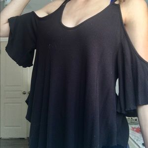 Black off the shoulder flowy top